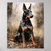 Doberman Pinscher Dog Art Print Poster (Voorkant)