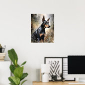 Doberman Pinscher Dog Art Print Poster (Thuiskantoor)