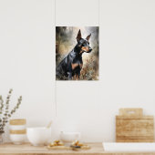 Doberman Pinscher Dog Art Print Poster (Keuken)