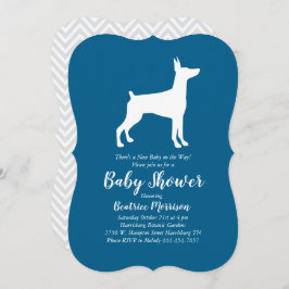 Doberman Pinscher Dog Baby shower Blue Boy Kaart