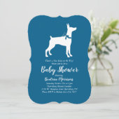 Doberman Pinscher Dog Baby shower Blue Boy Kaart (Staand voorkant)