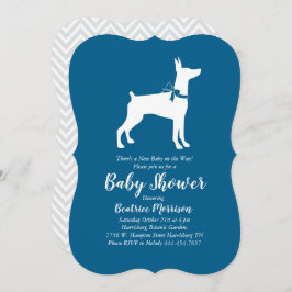 Doberman Pinscher Dog Baby shower Blue Boy Kaart