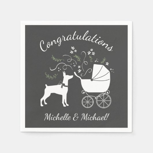 Doberman Pinscher Dog Baby shower Servet (Voorkant)
