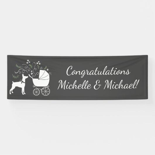 Doberman Pinscher Dog Baby shower Spandoek (Horizontaal)