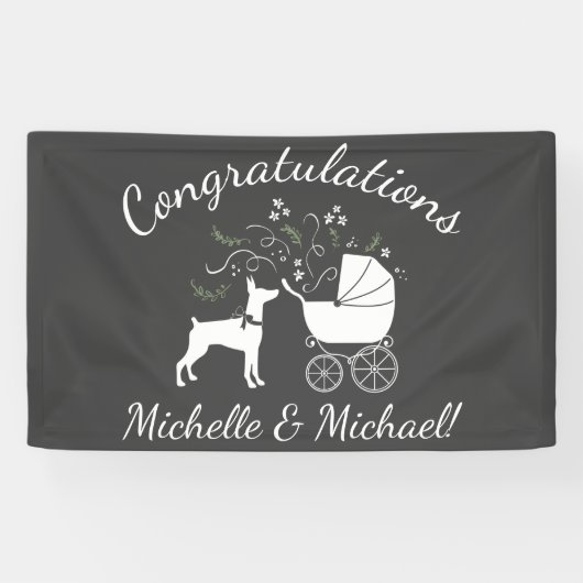 Doberman Pinscher Dog Baby shower Spandoek (Horizontaal)