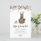 Doberman Pinscher Dog Birthday Uitnodiging (Staand voorkant)