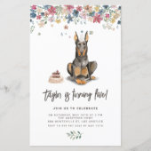 Doberman Pinscher Dog Birthday Uitnodiging (Voorkant)