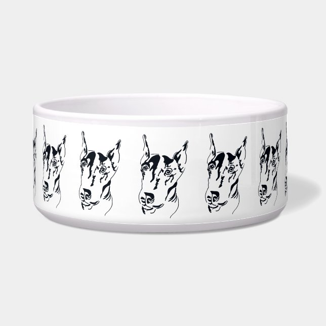 Doberman Pinscher Dog Bowl Voerbakje (Voorkant)