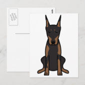 Doberman Pinscher Dog Cartoon Briefkaart (Voorkant / Achterkant)