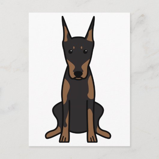 Doberman Pinscher Dog Cartoon Briefkaart (Voorkant)