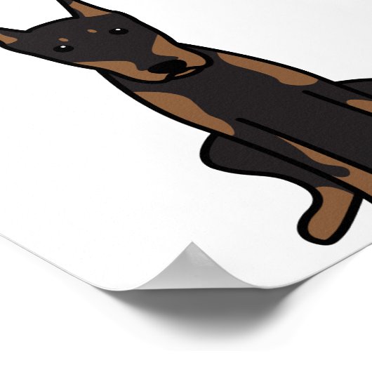 Doberman Pinscher Dog Cartoon Poster (Hoek)