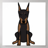 Doberman Pinscher Dog Cartoon Poster (Voorkant)