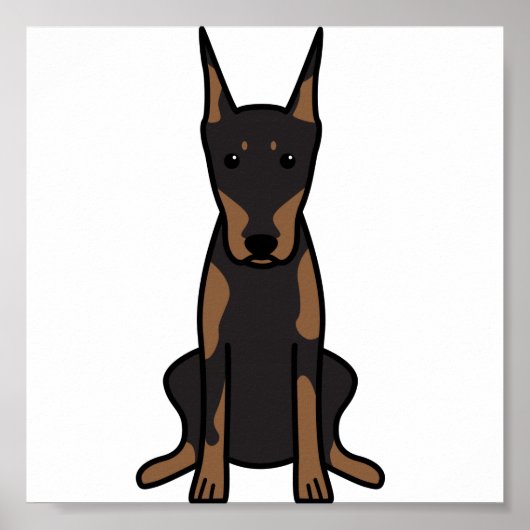 Doberman Pinscher Dog Cartoon Poster (Voorkant)