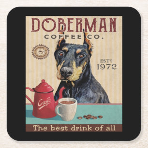Doberman Pinscher Dog Coffee Kartonnen Onderzetters