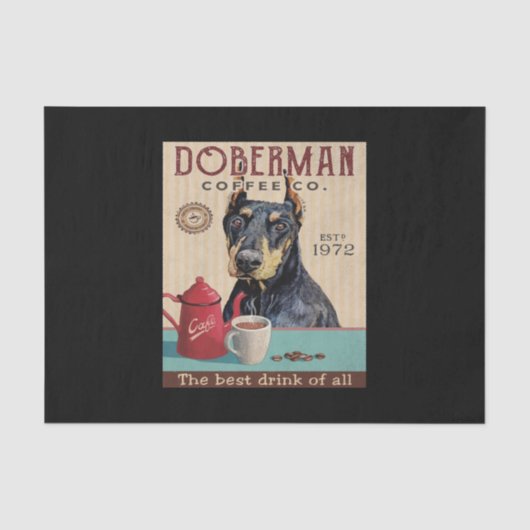 Doberman Pinscher Dog Coffee Tissuepapier (Voorkant)