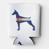 Doberman Pinscher Dog Colorado Flag Silhouette Blikjeskoeler (Voorkant)