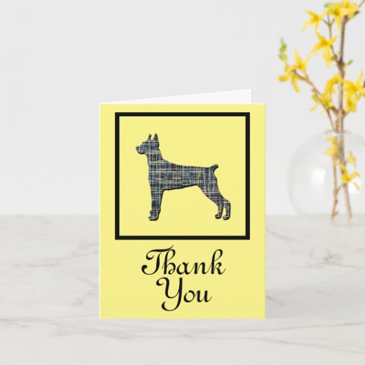 Doberman Pinscher Dog Dank u Wenskaart Kaart (Gele Bloem)