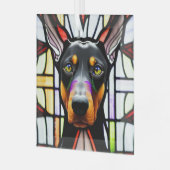 Doberman Pinscher Dog "Glas in lood" Glas Ornament (Voorkant links)