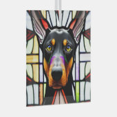 Doberman Pinscher Dog "Glas in lood" Glas Ornament (Voorkant Rechts)