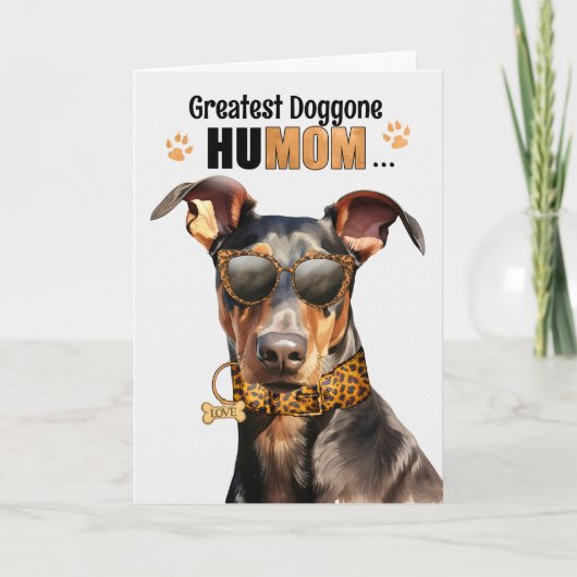 Doberman Pinscher Dog Greatest HuMOM Moederdag Feestdagen Kaart (Voorkant)