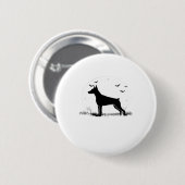 Doberman Pinscher Dog � Halloween Moon Silhouette Ronde Button 5,7 Cm (Voorkant /achterkant)