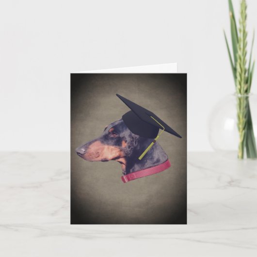 Doberman Pinscher Dog in Graduation Cap Note Kaart (Voorkant)