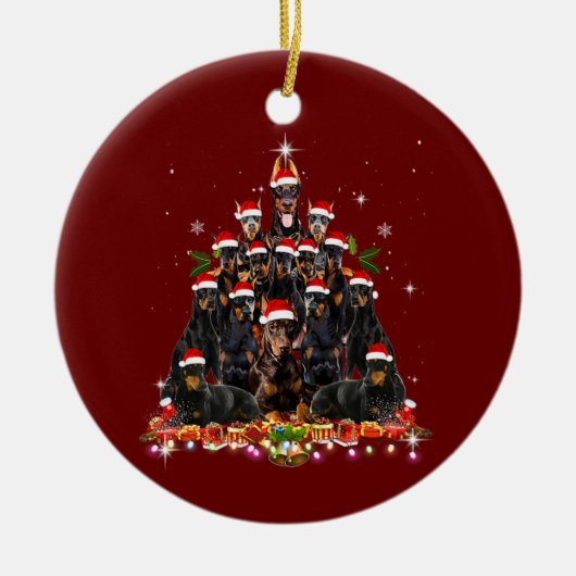 Doberman Pinscher Dog Keramisch Ornament (Voorkant)