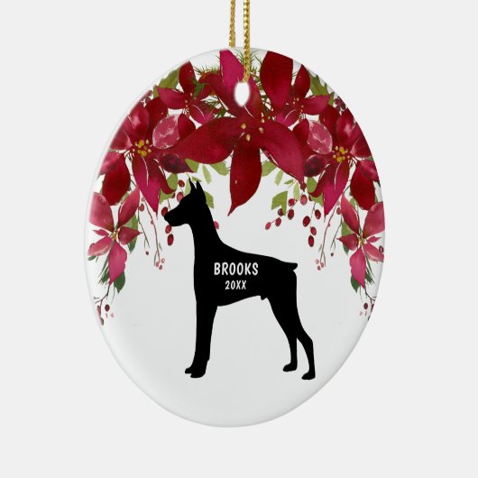 Doberman Pinscher Dog - kerstboom Keramisch Ornament (Rechts)