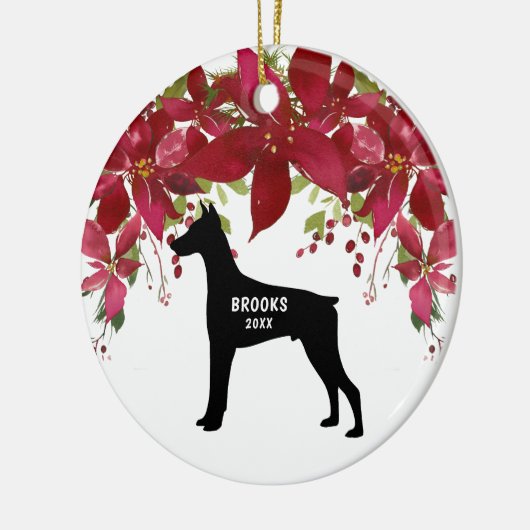 Doberman Pinscher Dog - kerstboom Keramisch Ornament (Links)