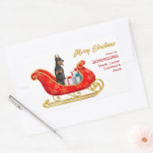 Doberman Pinscher Dog kerstkledij Rechthoekige Sticker (Envelop)