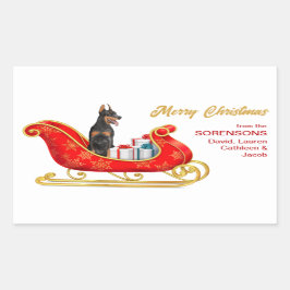 Doberman Pinscher Dog kerstkledij Rechthoekige Sticker