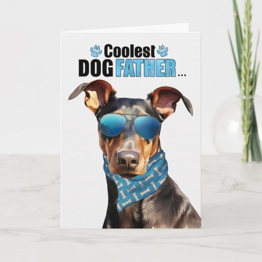 Doberman Pinscher Dog Koolest Dad Vaderdag Feestdagen Kaart (Voorkant)