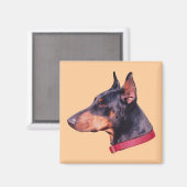 Doberman Pinscher Dog Magneet (Voorkant / Achterkant)