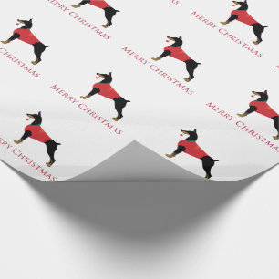 Doberman Pinscher Dog Merry-kerstdesign Cadeaupapier