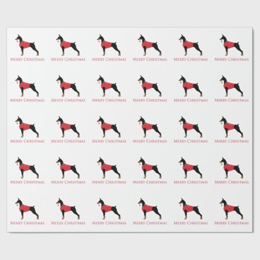 Doberman Pinscher Dog Merry-kerstdesign Cadeaupapier (Vlak)