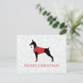Doberman Pinscher Dog Merry-kerstdesign Feestdagenkaart (Staand voorkant)