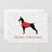 Doberman Pinscher Dog Merry-kerstdesign Feestdagenkaart (Voorkant / Achterkant)