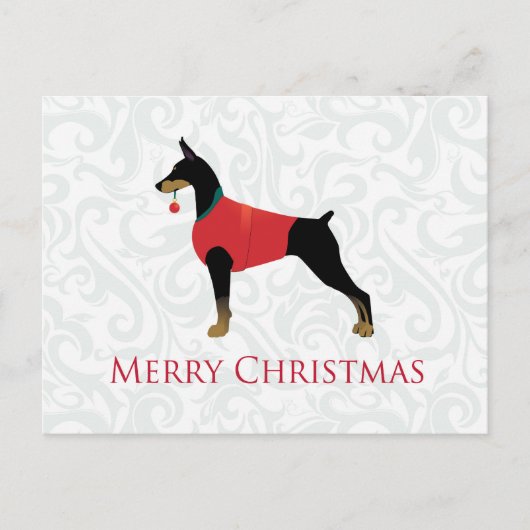 Doberman Pinscher Dog Merry-kerstdesign Feestdagenkaart (Voorkant)