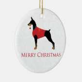 Doberman Pinscher Dog Merry-kerstdesign Keramisch Ornament (Rechts)