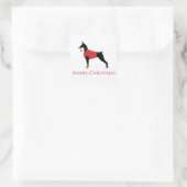 Doberman Pinscher Dog Merry-kerstdesign Vierkante Sticker (Tas)