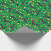 Doberman Pinscher Dog met Kerstmis in Santa Hat Cadeaupapier (Hoek)