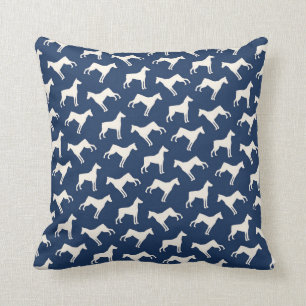 Doberman Pinscher Dog Pattern Blue Kussen