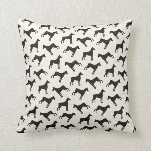 Doberman Pinscher Dog Pattern Cream Black Kussen