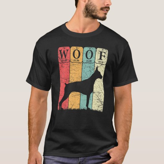 Doberman Pinscher Dog Periodic Table Elements Dog  T-shirt (Voorkant)