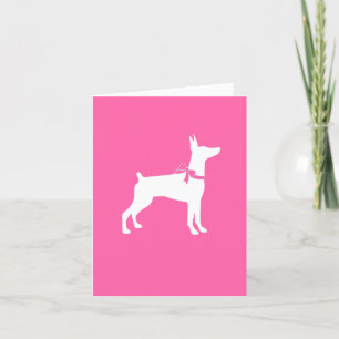 Doberman Pinscher Dog Pink Girl Cards Bedankkaart