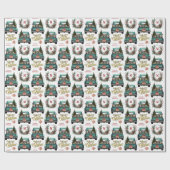 Doberman Pinscher Dog Retro Truck Monogram Cadeaupapier (Vlak)