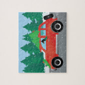 Doberman Pinscher Dog Rijden van een auto - boom b Legpuzzel (Verticaal)