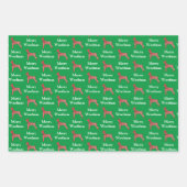 Doberman Pinscher Dog Silhouette Green Merry Woofm Inpakpapier Vel (Voorkant)