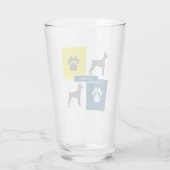 Doberman Pinscher Dog Silhouette & Paw Y&B Grid Glas (Achterkant)