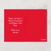 Doberman Pinscher Dog Silhouette R Vrolijk Kerstfe Briefkaart (Achterkant)